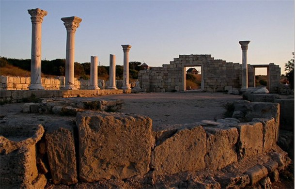 Image - The ruins of the basilica in Chersonese Taurica near Sevastopol in the Crimea.