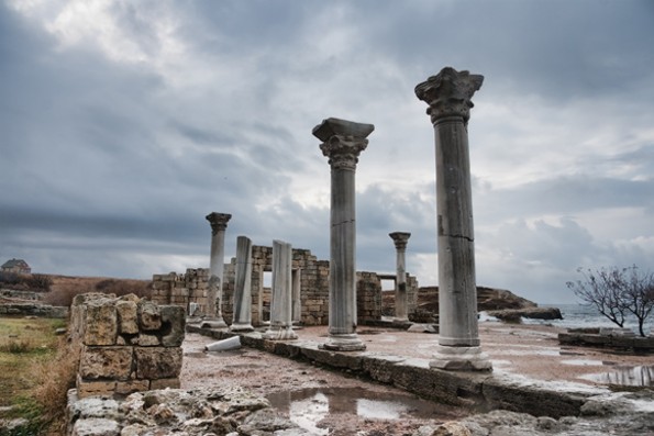 Image -- The ruins of the basilica in Chersonese Taurica near Sevastopol in the Crimea.