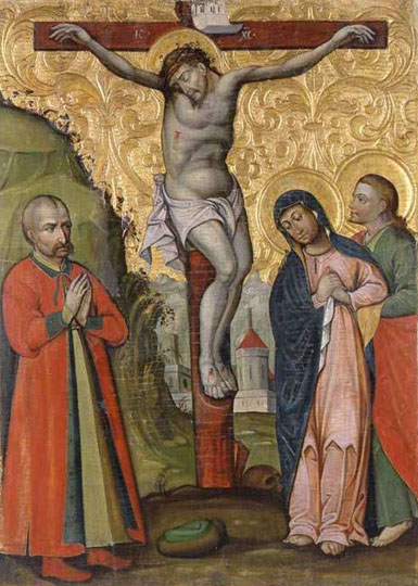 Image -- The Crucifixtion icon with Colonel Leontii Svichka (by Yosyf Ivanovych).