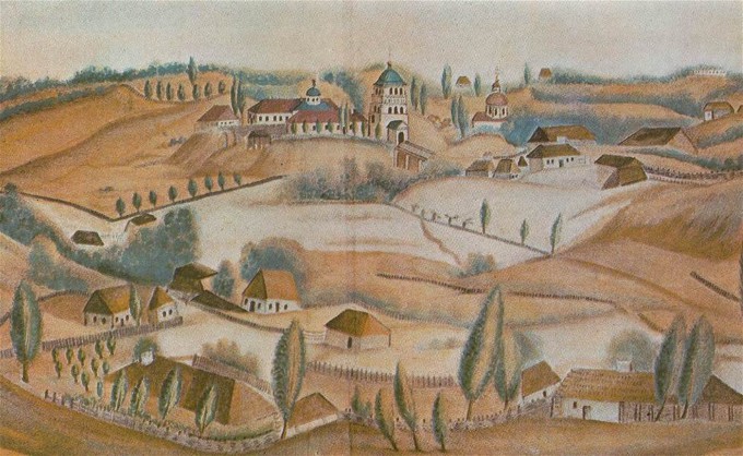 Image - The Derman Monastery (a drawing by O. Yezhov, 1845).