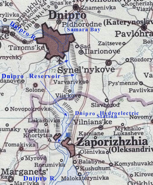 Image -  Map of the Dnipro Reservoir