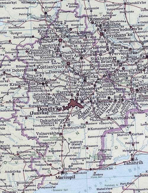 Image - Map of Donetsk oblast.