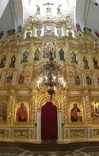 Image -- Iconostasis of the Dormition Cathedral of the Kyivan Cave Monastery.