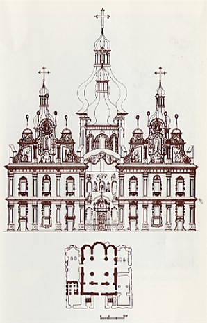 Image -- Plan of of the Dormition Cathedral of the Kyivan Cave Monastery.