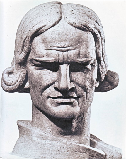 Image - Yevhen Dzyndra: a sculpture of Vasyl Yeroshenko.