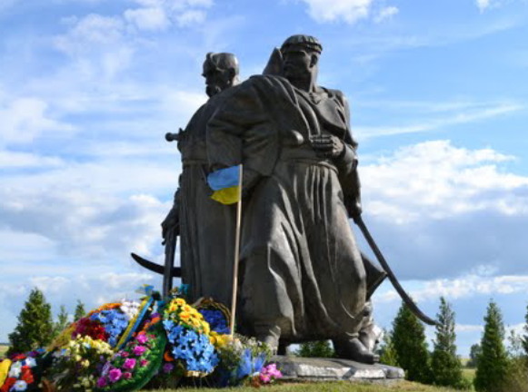 Image -- The monument to fallen Cossack (by Anatolii Kushch) at the Field of the Berestechko Battle National Historic Memorial Preserve.