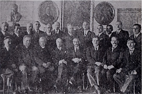 Image -- Members of the Galician Prosvita society's chief executive and auditing commission in 1936.