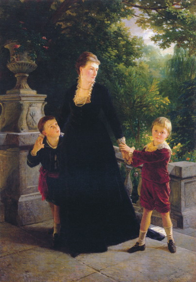 Image -- Mykola Ge: Portrait of Maria Skoropadska with Children (1879).