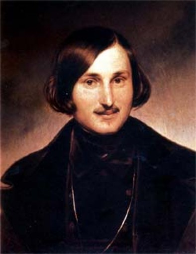 Image -- A portrait of Nikolai Gogol by F. Moller (1841).