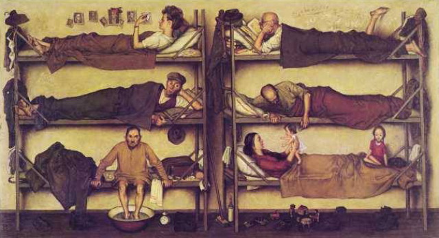 Image -- Jacques Hnizdovsky: Displaced Persons (1947).