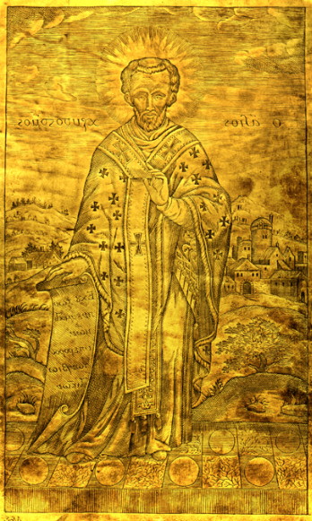 Image - Adam Hochemsky: Saint John Chrysostom (copper plate).