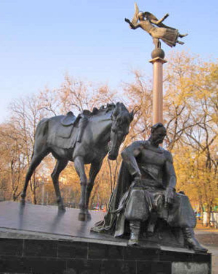 Image -- A monument of Otaman Antin Holovaty in Odesa.