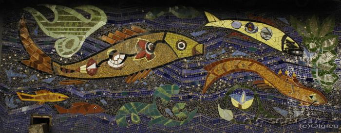 Image -- Alla Horska: Fishes (mosaic).