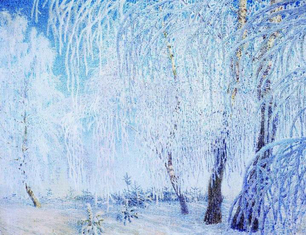 Image -- Ihor Hrabar: Frost (1905).