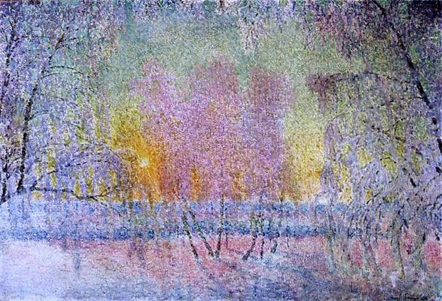 Image - Ihor Hrabar: Frost and Sunrise (1908).