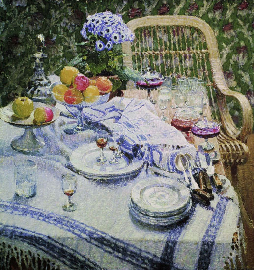 Image -- Ihor Hrabar: Uncleared Table (1907).