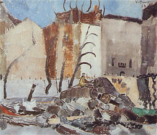 Image -- Oleksa Hryshchenko: Bank of the Seine (1923).