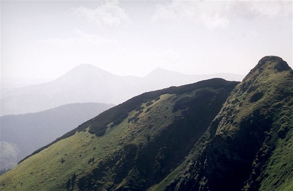 Image -- Hutsul Alps: Mount Farcau and Mount Mykhailyk seen from Mount Pip Ivan.