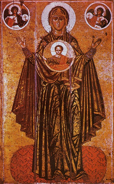 Image - Icon of Virgin Platytera (Orans) (12-th century) attributed to Master Olimpii. 