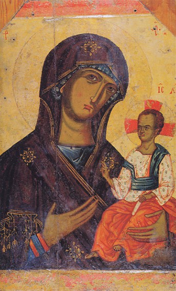 Image -- Icon of the Mother of God (Hodegetria) (Volhynia, first half of the 14th-century).