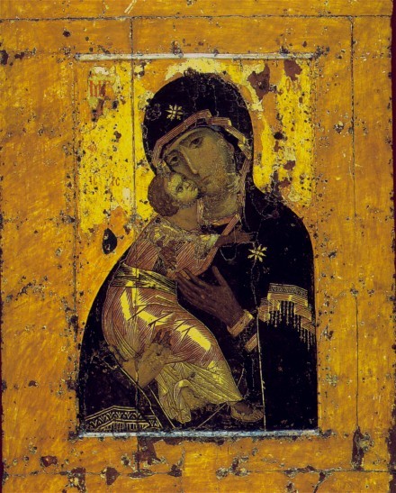 Image - Icon: The Vyshhorod Mother of God (later known as the Vladimir Mother of God) (Byzantine, 12th-century).
