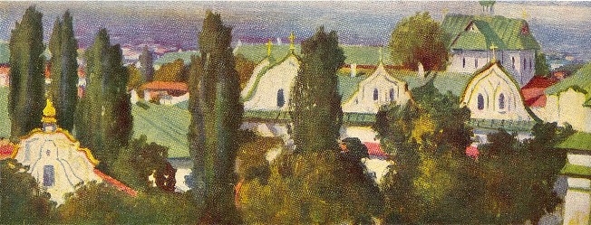 Image -- Ivan Izhakevych: Kyivan Cave Monastery (1905-6).