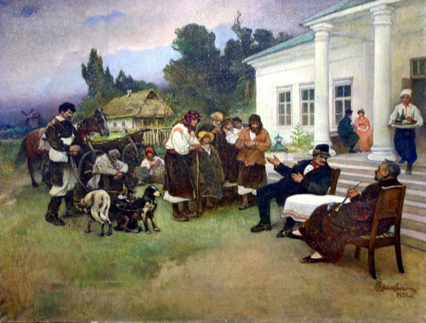 Image -- Ivan Izhakevych: Serfs being Exchanged for Dogs.