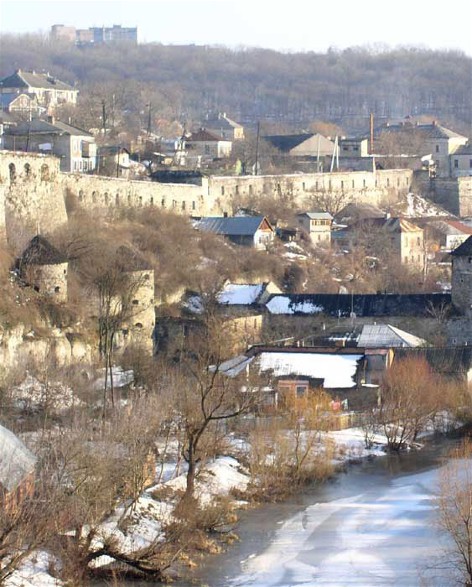 Image -- Lower fortifications of the Kamianets-Podilskyi castle.