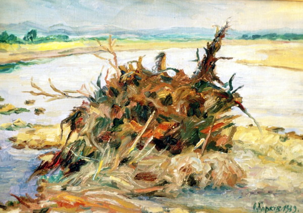 Image -- Oleksander Kharkiv: On the Stryi River (1939).