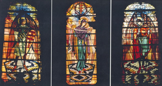 Image - Petro Kholodny: Stained glass windows in Dormition Church in Lviv.