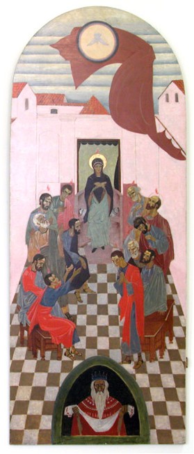 Image - Petro Kholodny: Icon The Descent of the Holy Spirit from the iconostasis in the Holy Spirit Chapel of the Greek Catholic Theological Seminary in Lviv (1920s).