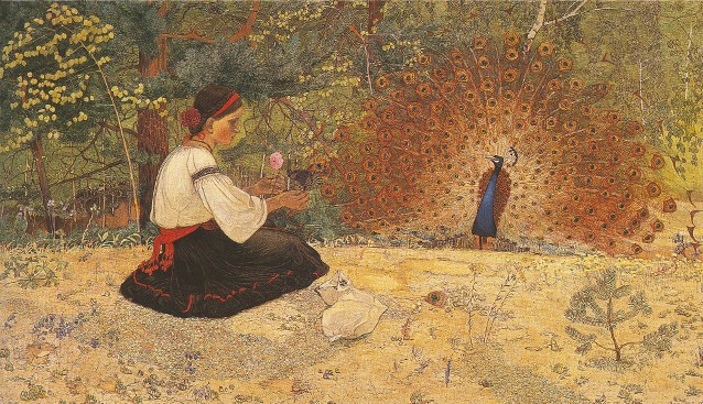 Image - Petro Kholodny: A Tale of a Girl and Peacock (1916). 
