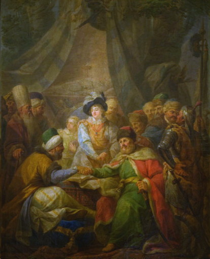 Image -- The Khotyn Peace Treaty of 1621 (painting by Marcello Bacciarelli).