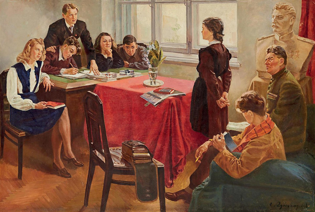 Image -- Sergei Grigoriev: Joining the Komsomol (1949).