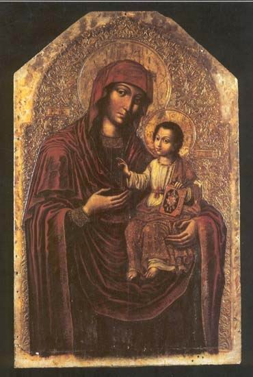 Image -- Yov Kondzelevych: Icon of the Mother of God from the Maniava Hermitage iconostasis (1698-1705).