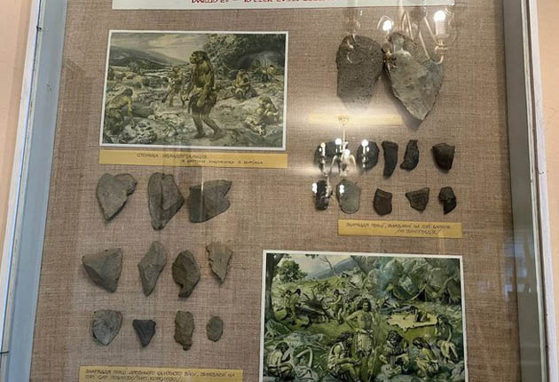 Image -- Korolevo archeological site artefacts (exhibit at Uzhhorod University).