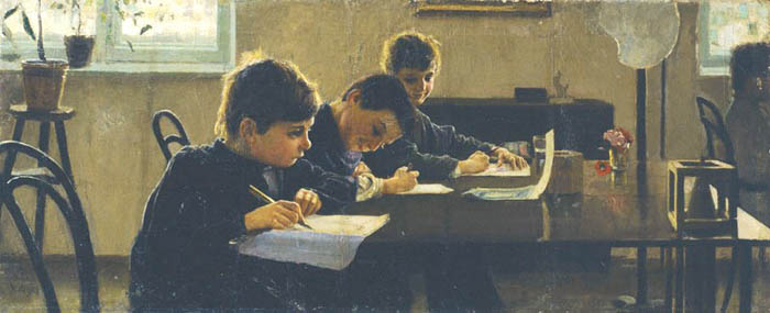 Image - Serhii Kostenko: Learning a Lesson (1891).