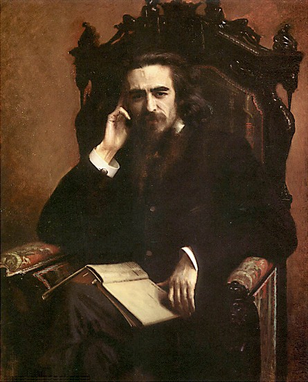 Image -- Ivan Kramskoi: Portrait of Vladimir Solovev.