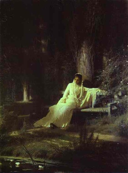 Image -- Ivan Kramskoi: Moonlit Night (1880).