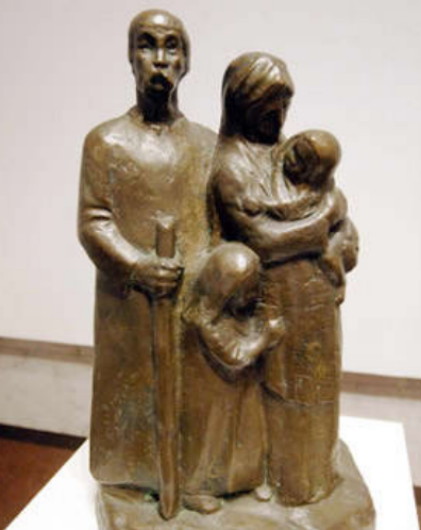 Image -- Hryhorii Kruk: Family of Refugees (1938).