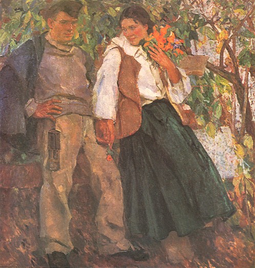 Image -- Fedir Krychevsky: Miner's Love (1935).