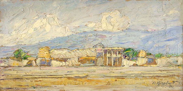 Image -- Vasyl H. Krychevsky: A Village in Azerbaidzhan (1931).