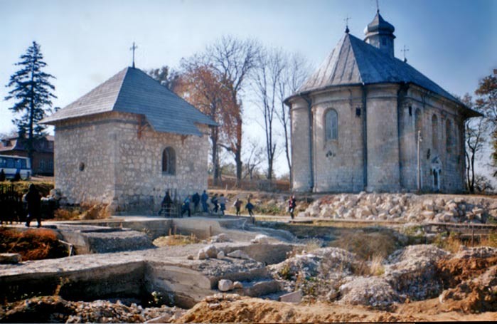 Image - The remains of the Dormition Cathedral (1157) in Krylos (princely Halych) with the Dormition Church (16th century).