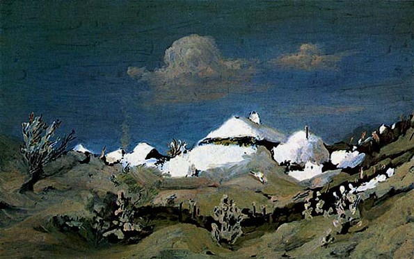 Image - Arkhyp Kuindzhi: Winter Light Reflecting in the Roofs of Houses (1885-90.