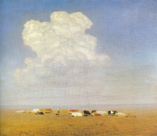 Image -- Arkhyp Kuindzhi: Cattle in the Steppe (1890-95).