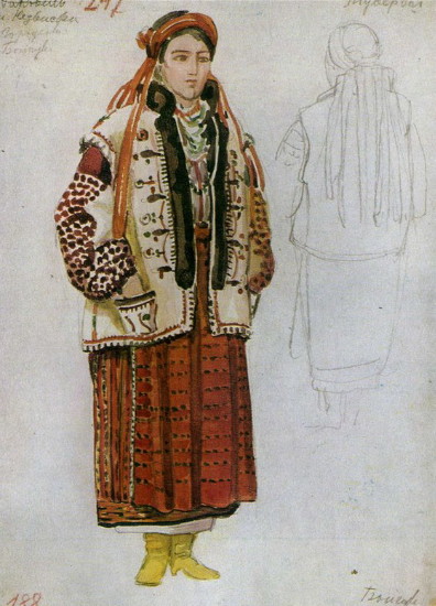 Image -- Olena Kulchytska: Folk dress from the Pokuttia region.
