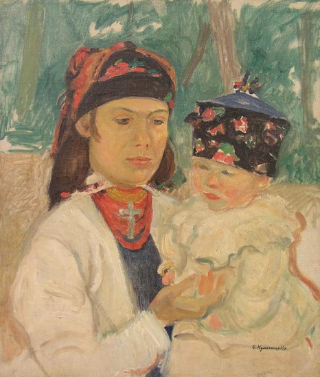 Image -- Olena Kulchytska: Woman with Child.