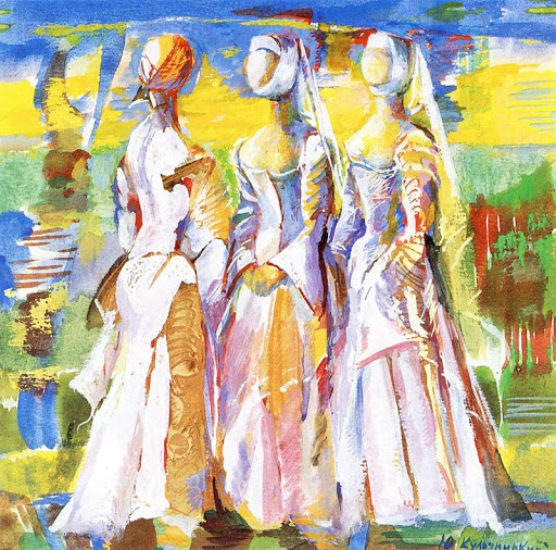 Image - Yurii Kulchytsky: Graces (1978 watercolor).