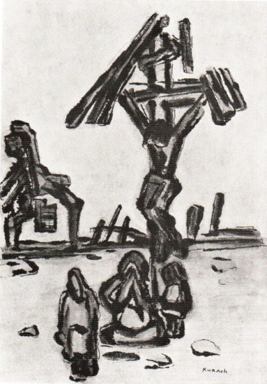 Image -- Ivan Kurakh: On the Ruins (1940s).