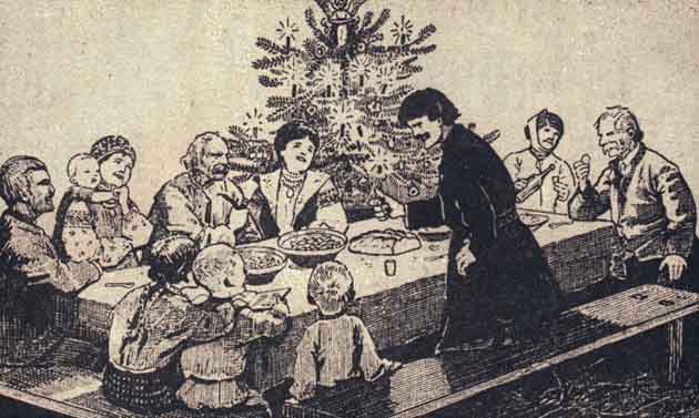 Image -- Osyp Kurylas: Christmas Eve (1920 drawing).